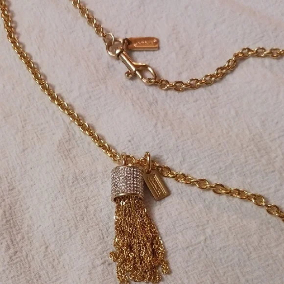 Coach Elegant Gold Tassel Necklace and Bracelet Set - Picture 8 of 8